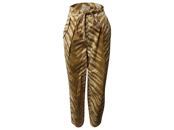 Pantalones de tiro alto con cinturón en algodón con estampado de animales Lars de Ulla Johnson  ref.637741