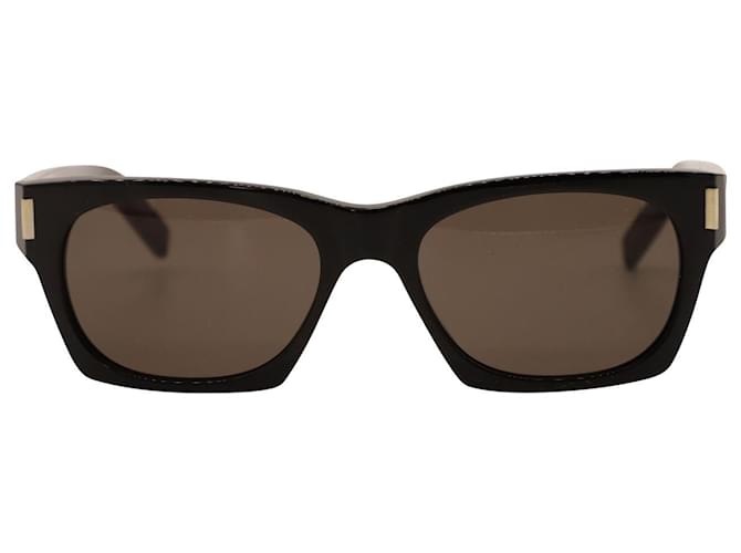 Saint Laurent Monogram Round Frame Acetate Sunglasses in Black