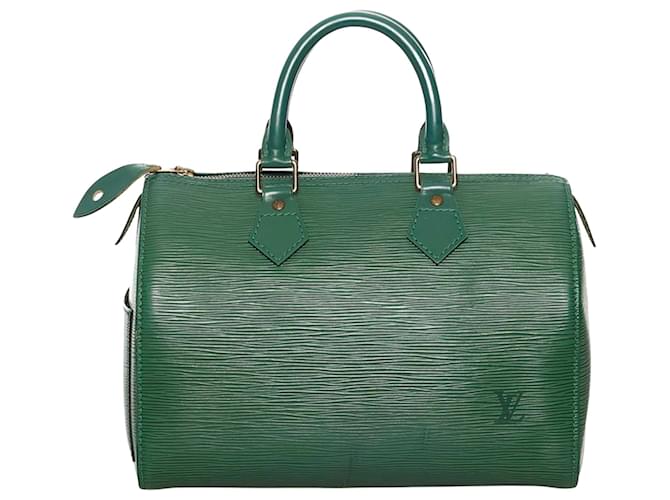 Louis Vuitton Speedy 25 Green Leather  ref.638168