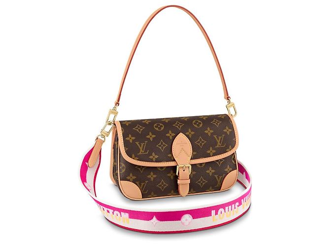 Louis Vuitton Diane Satchel Monogram Canvas Braun Fuchsia Gurt