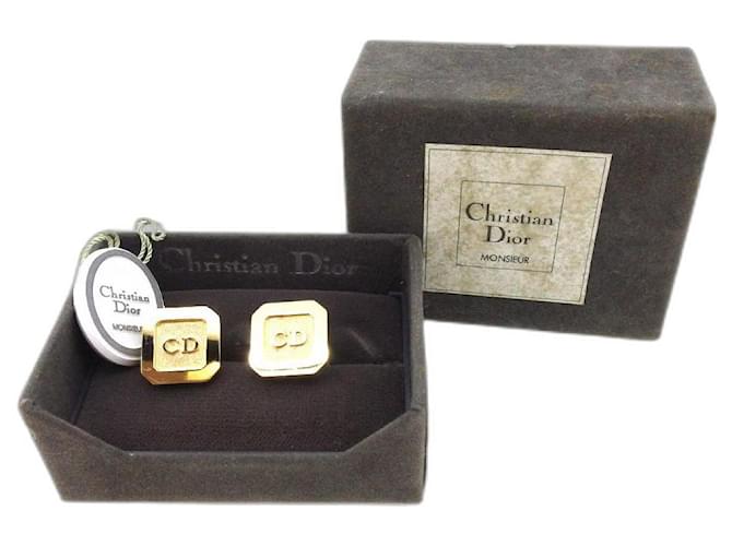 *Gemelos Dior para hombre tipo giratorio marca CD oro herrajes dorados Dior T20919 Gold hardware  ref.638209