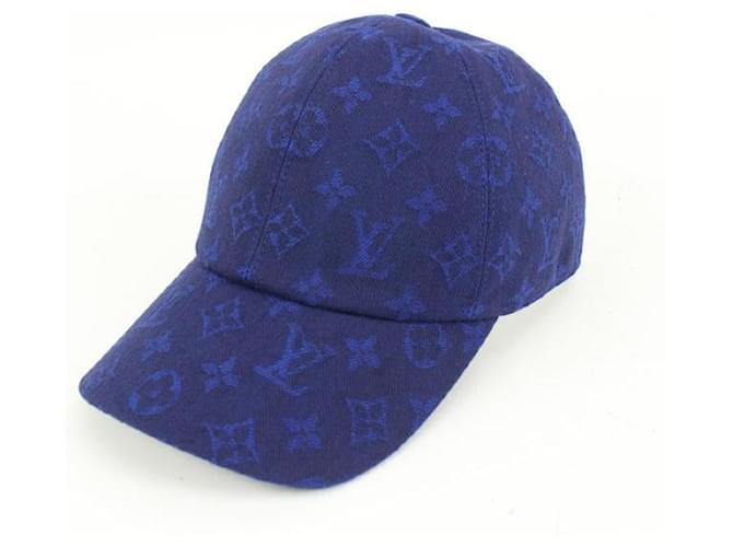 Louis Vuitton Casquette de baseball bleue Monogram Essential Ou Pas Hat Cuir  ref.638399