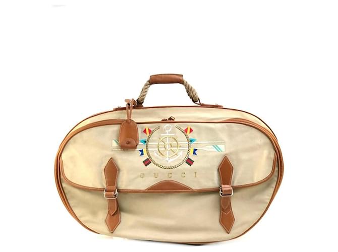 Gucci Travel bag Beige Leather  ref.638470
