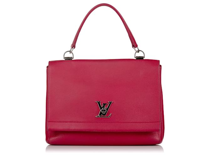 LOUIS VUITTON Lockme II Calfskin Leather Shoulder Bag Pink