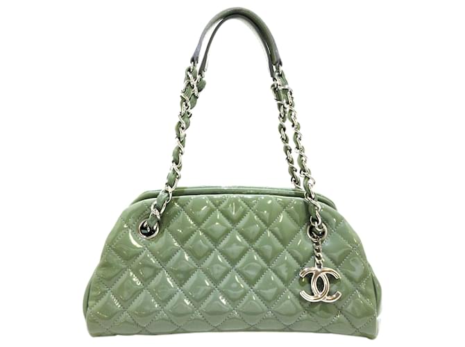 Chanel Green Mademoisele Bowling Bag Light green Leather Patent leather  ref.638535