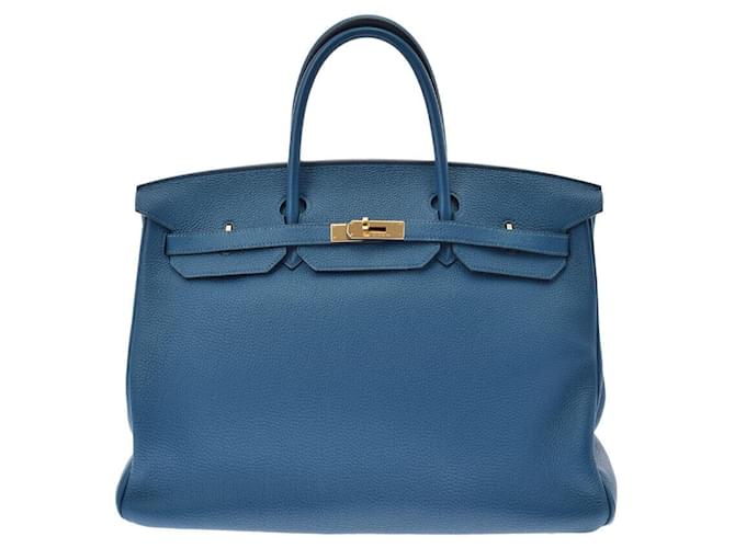 Hermès Birkin 40 Blue Leather  ref.638571
