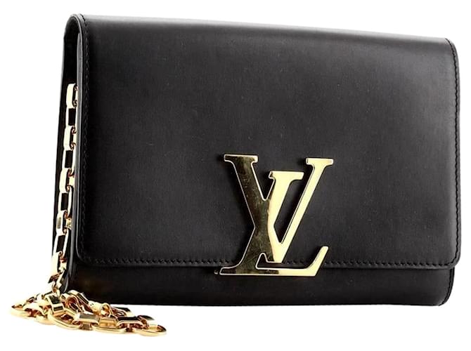 Louis Vuitton Bolso de hombro Louise Gm con cadena de cuero negro  ref.639143