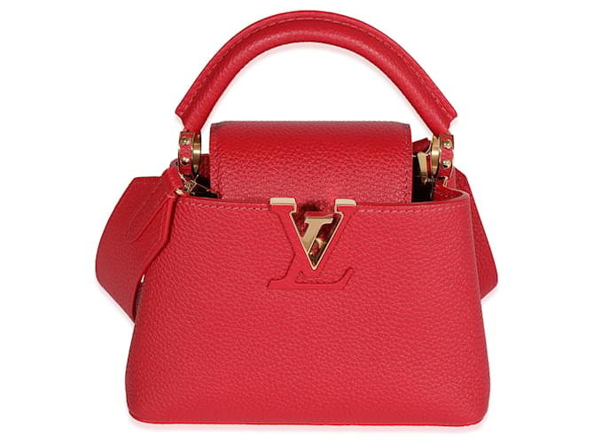 Louis Vuitton Scarlet Taurillon Capucines Mini Vermelho  ref.639157