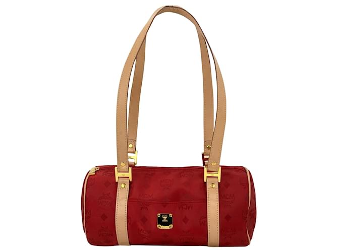 100% Authentic MCM Red Visetos Crossbody Bag With Dust Bag