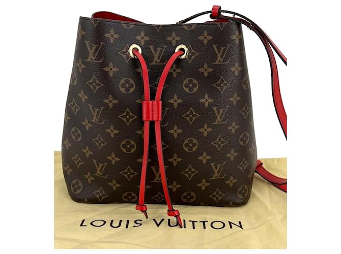 Néonoé Louis Vuitton Handbag Neonoe Coquelicot Red Monogram Shoulder Tote Bagm44021 C54  Leather  ref.639215