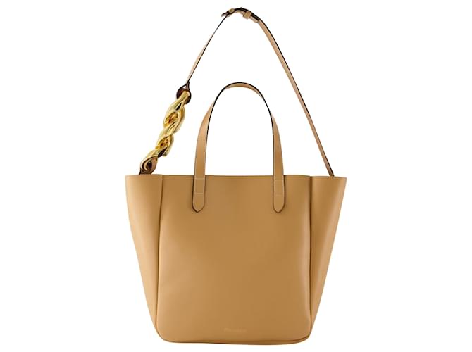 JW Anderson Small Chain Strap Tote Bag in Beige Leather  ref.639270