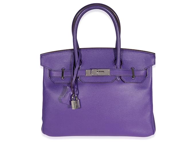 Hermès Hermes Crocus Epsom Birkin 30 Phw  Purple Leather  ref.639333