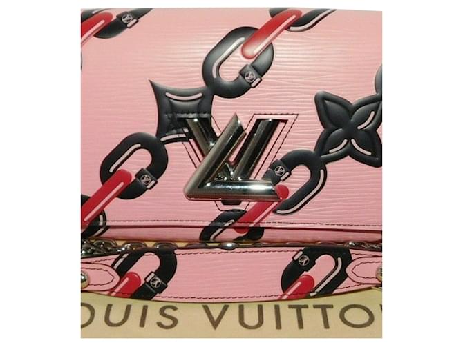 Louis Vuitton Bolsa Louis Vuitton Twist Chain Carteira Epi Chain Flor Rosa Clutch Autêntico A309   ref.639343