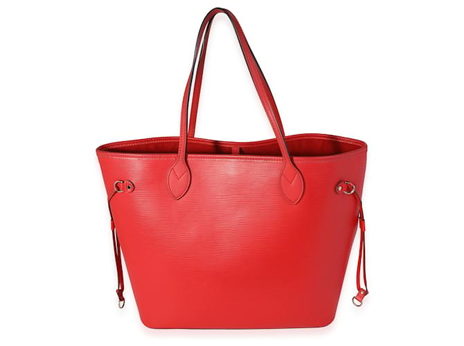 Louis Vuitton Red Epi Leather Neverfull Mm   ref.639380