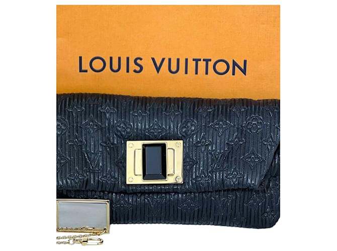 Louis Vuitton Clutch Jacquard Soft Quilted Monogram Altair Black