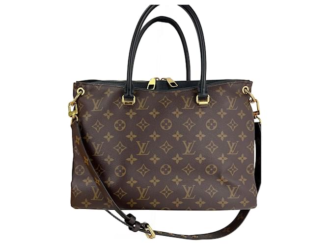 Louis Vuitton Bag Pallas Mm Monogram Calf Leather Black Handbag Added Insert C90  Pony-style calfskin  ref.639395
