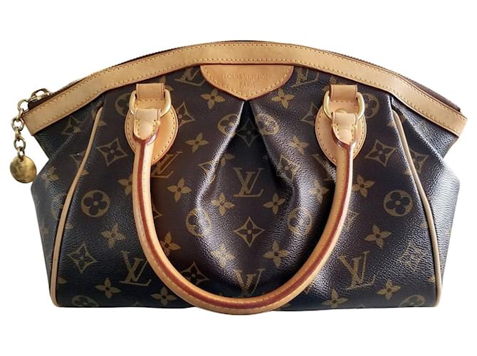 Louis Vuitton Monogram Tivoli Pm Braune Leder Satchel Bag  ref.639406