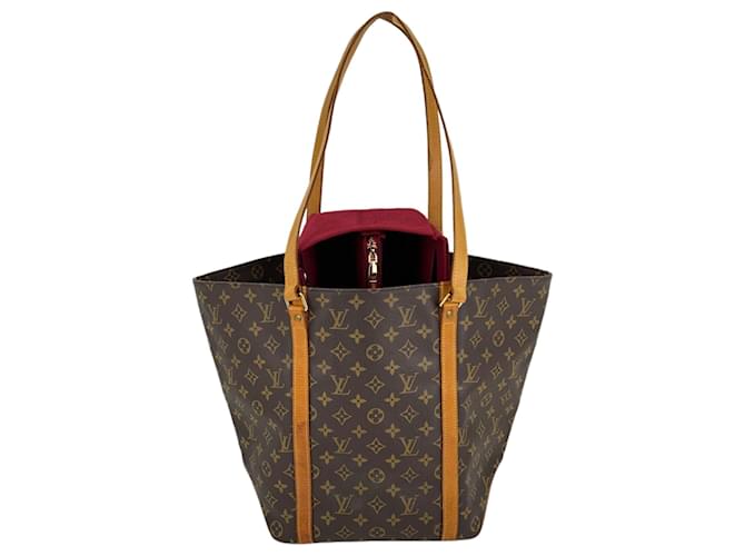 Louis Vuitton Louis Vuitton Sac à main Sac Shopping Monogram Canvas Tote Bag W/ajouté Insert A852  Cuir  ref.639413