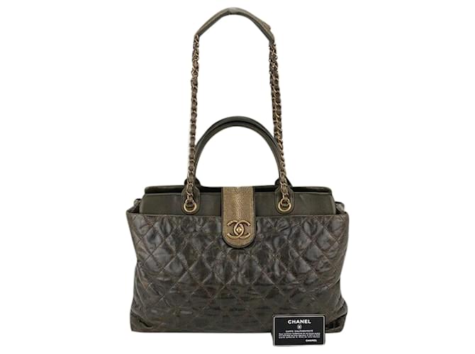 Chanel Chanel Bag Vintage Glazed Calfskin Stingray Large Bindi Cc Grey Tote  Hand B452 Leather Pony-style calfskin ref.639457 - Joli Closet