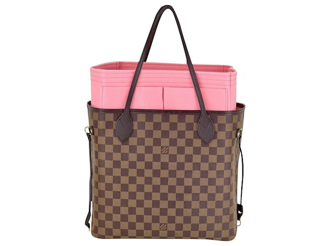 Louis Vuitton Louis Vuitton Tasche Neverfull Mm Damier Ebene Tote Pink W/added Insert A947 N41603  Leder  ref.639527