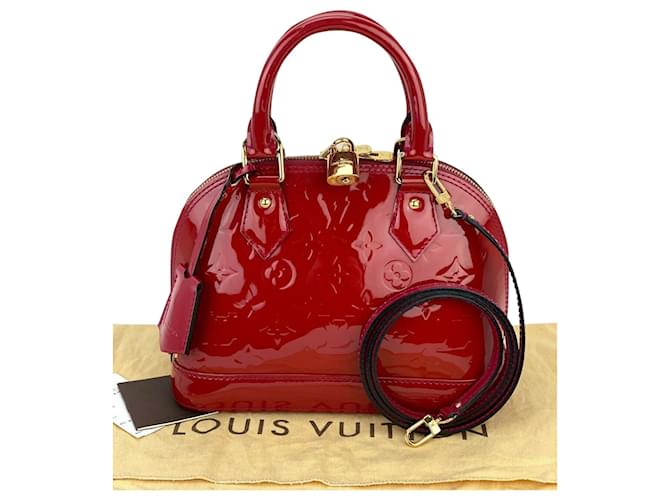 Louis Vuitton Bolso Alma Bb Rose Indian Monogram Vernis Cuero Hombro A682   ref.639531