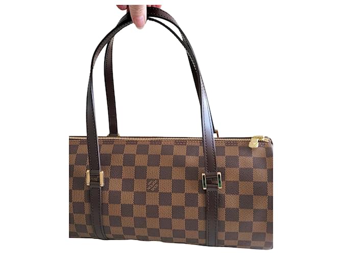 Louis Vuitton Papillon 30 Damier Ebene Barrel Brown Coated Canvas Shoulder Bag  Leather  ref.639533