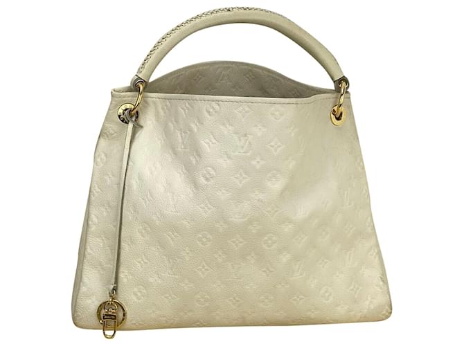 Louis Vuitton Bolso Artsy Mm Neige Blanco Empreinte Leather Hobo Tote Bag Dc570  Cuero  ref.639545