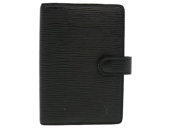 Louis Vuitton Couverture agenda de poche Cuir Noir  ref.639849