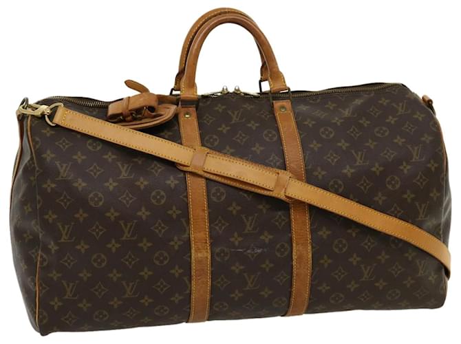 Louis Vuitton Keepall Bandouliere 55 Brown Cloth  ref.639872