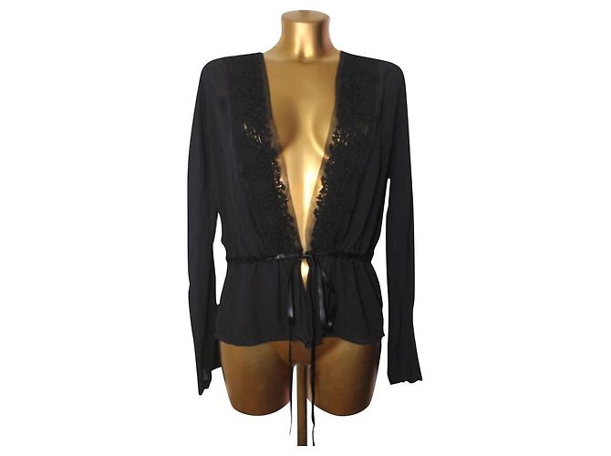 La Perla Ropa de dormir de seda y viscosa negro