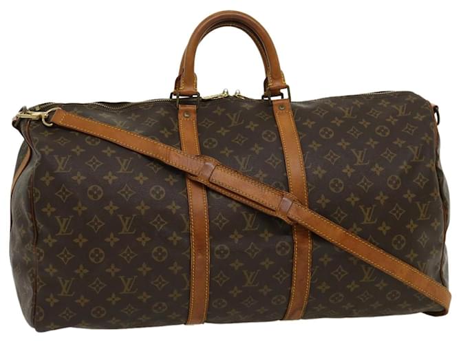 Louis Vuitton Keepall Bandouliere 55 Brown Cloth  ref.639903