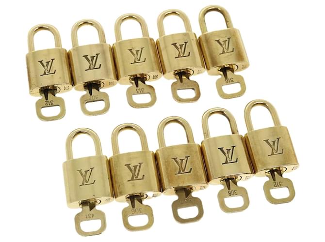 cadenas Louis Vuitton 10Set Cadenas Gold Tone LV Auth 31332 Métal  ref.640018