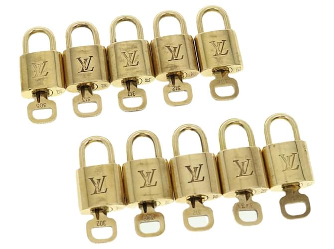 cadenas Louis Vuitton 10Set Cadenas Gold Tone LV Auth 31369 Métal  ref.640019