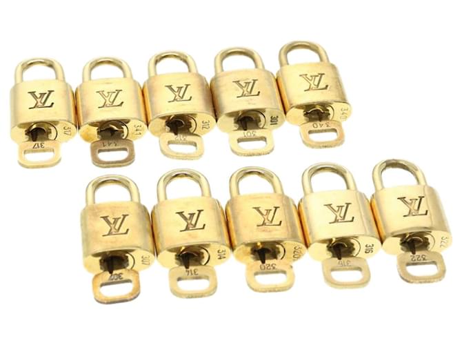 cadenas Louis Vuitton 10Set Cadenas Gold Tone LV Auth 31375 Métal  ref.640020