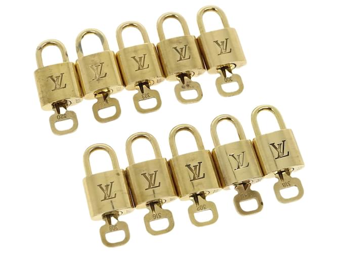 cadenas Louis Vuitton 10Set Cadenas Gold Tone LV Auth 31380 Métal  ref.640022