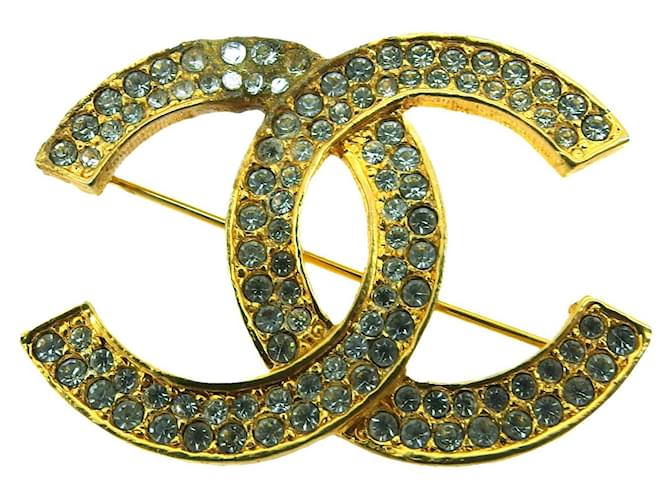 *  CHANEL brooch pin brooch women's men's with rhinestone heremark gold Gold hardware  ref.640126