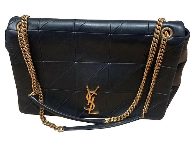 Jour Borsa Saint Laurent Jamie Media Nera in Agnello Nero