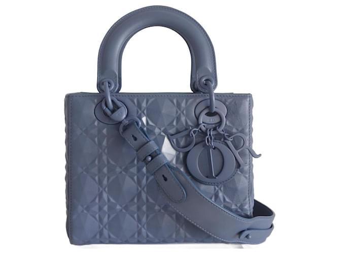 Lady Dior Ultramatte bag Grey Leather  ref.640149