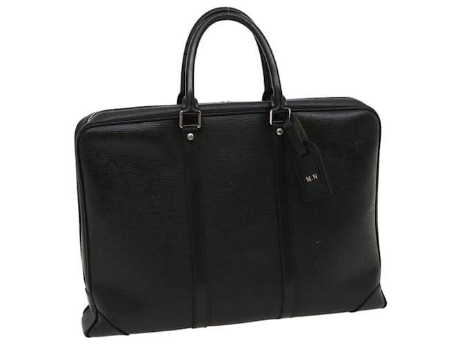 Louis Vuitton Porte Documents Voyage Black Leather  ref.640300