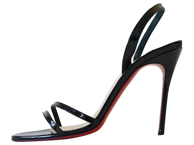 Christian Louboutin Anna Sandals Black Patent leather  ref.640331