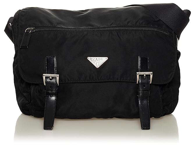 Prada Black Tessuto Crossbody Bag Nylon Cloth  ref.640940