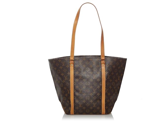 Louis Vuitton Brown Monogram Sac Shopping Cuir Toile Marron  ref.640956