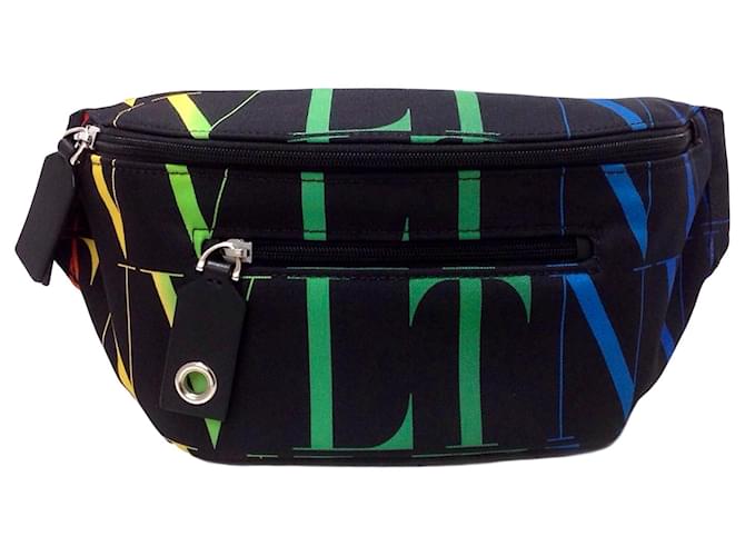 Valentino Black VLTN Canvas Belt Bag Cloth Cloth  ref.640967