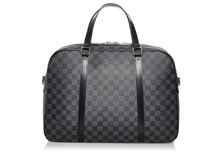 Louis Vuitton Black Damier Graphite Jorn Grey Leather Cloth Pony-style calfskin  ref.640992
