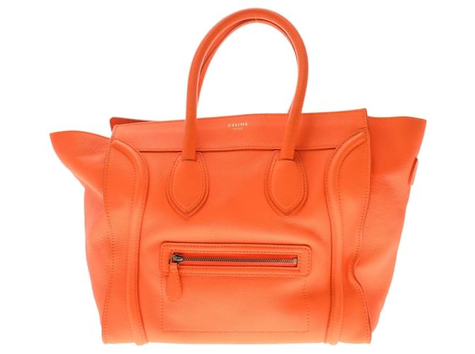 Céline Luggage Orange Leather  ref.641066