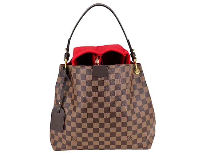 Louis Vuitton Tote Graceful Pm Damier Ebene Canvas Hand Bag Added Insert A990-RÉ Cuir  ref.641133