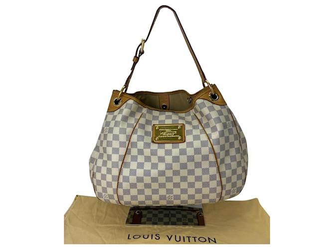 Louis Vuitton Louis Vuitton Tote Bag Galliera Pm White Damier Azur Shoulder Bag Monedero C34  Blanco Cuero  ref.641134