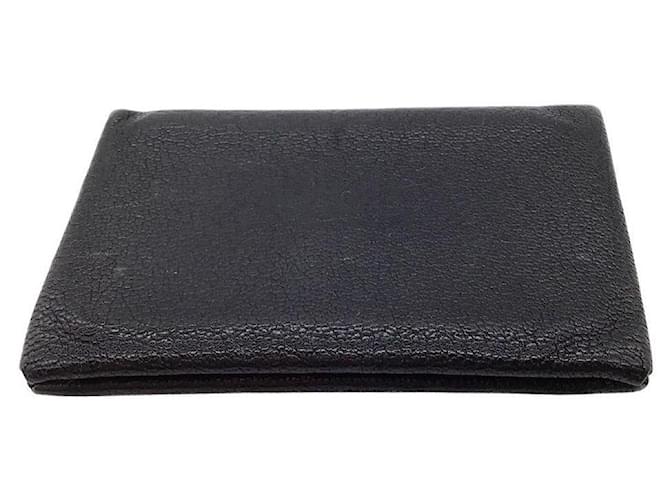 Hermès Hermes Black Calvi Card Holder Wallet  Leather  ref.641155