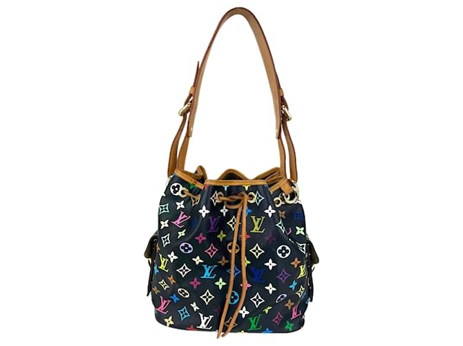 Louis Vuitton Tote Monogram Multicolor Petite Noe Bolso de hombro Negro M42230 EN971  Cuero  ref.641188