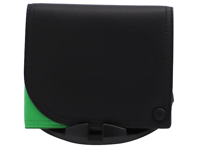 Bottega Veneta Card Holder in Black/Green Leather  ref.641251